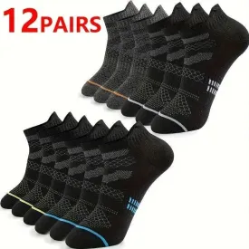 12 Pairs Men's and Women's Sports Casual Short Boat Socks