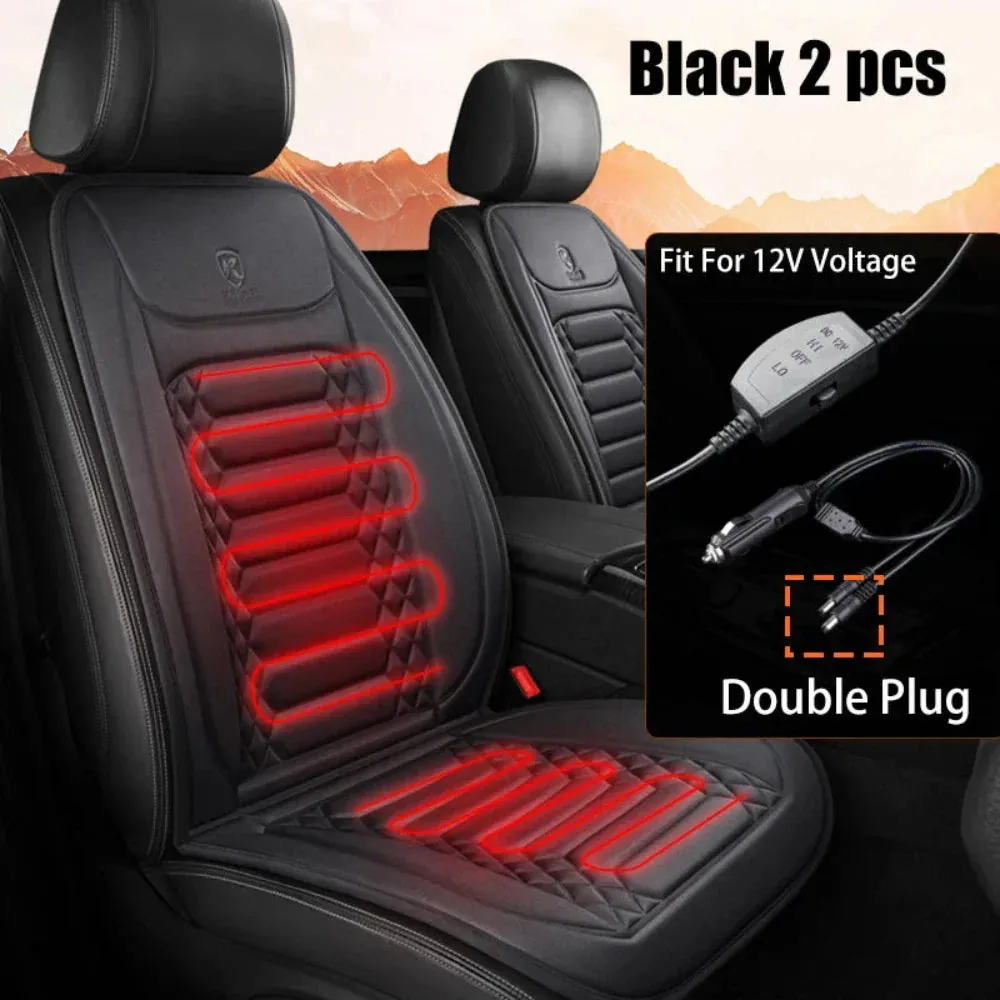 12V Winter Car Seat Heated Mat 2 PCS Set