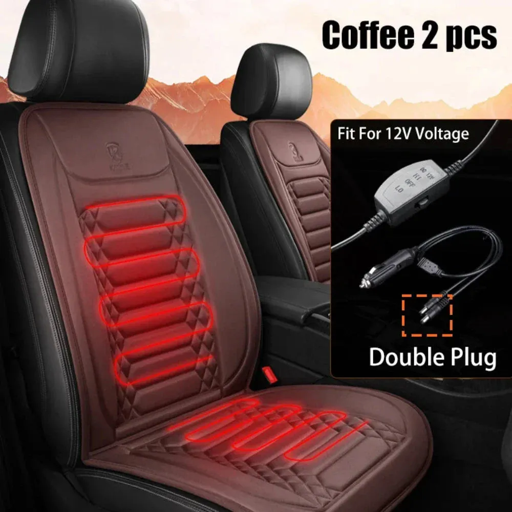 12V Winter Car Seat Heated Mat 2 PCS Set