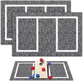 2 pcs 5 x 8 FT Cornhole Mat Durable Cornhole Pitch Pads with Waterproof Backing Felt Surface for Board Stability & Toss Bag Protection Outdoor Playing Surface for Backyard Tailgating & Lawn Games