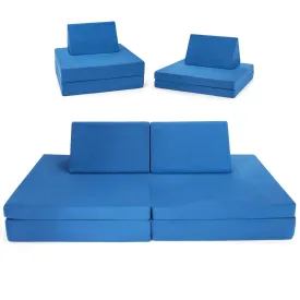4-Piece Convertible Kids Couch with Folding Mats