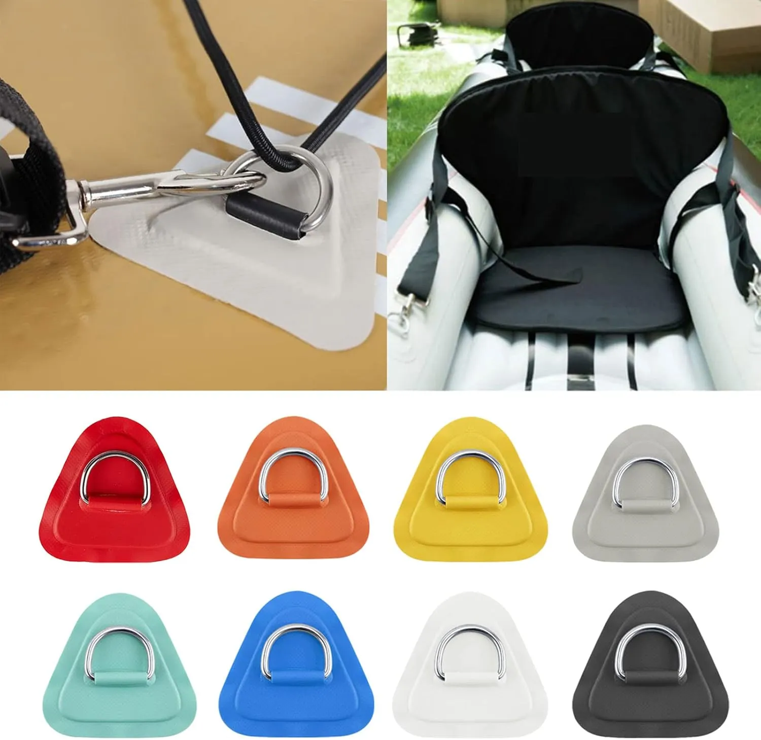 5Pieces Pad/D s for PVC Inflatable Boat Canoe Raft Stainless D-Ring Dinghys Kayak Surfboard Paddle Board