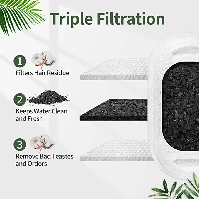 Activated Carbon Pet Fountain Filters, 16-Pack