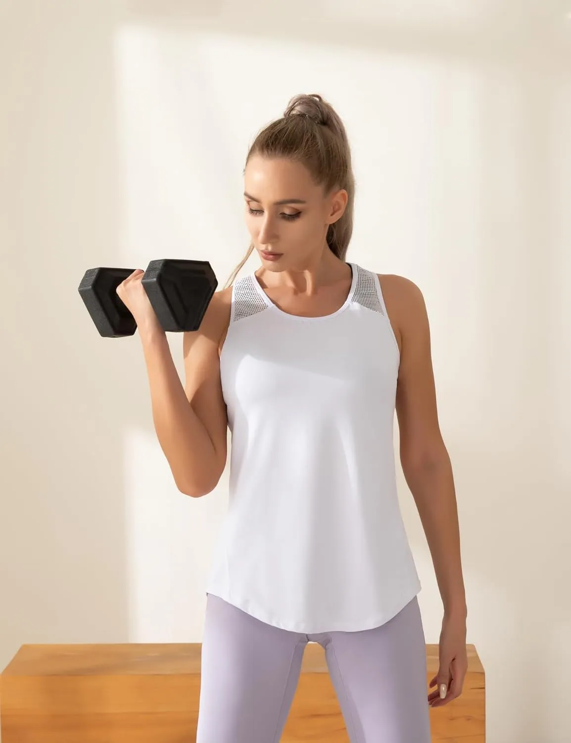 Aeuui 5 Pack Womens Workout Tops Mesh Racerback Tank Tops Sleeveless Athletic Gym Yoga Shirts