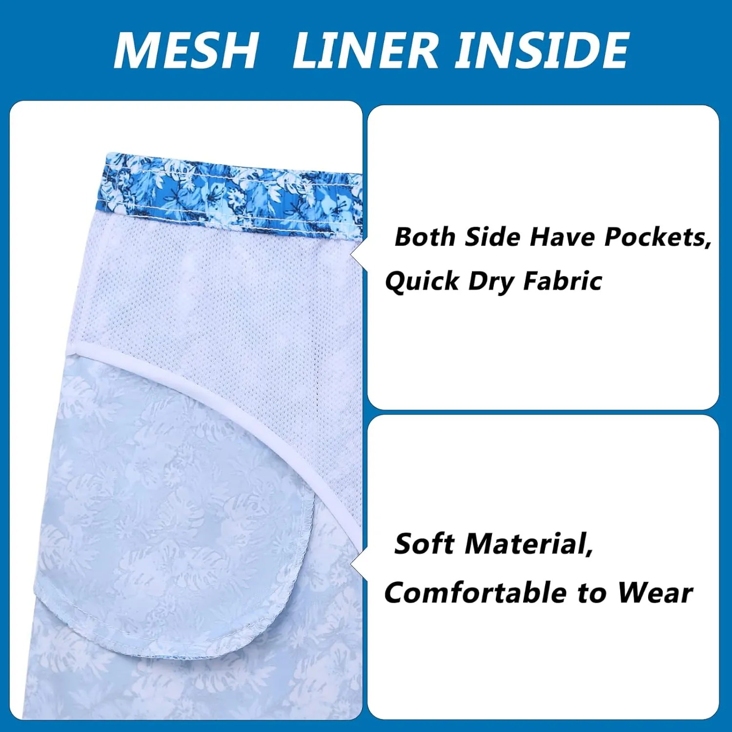 Biwisy Mens Swim Trunks Quick Dry Swim Shorts with Mesh Lining Funny Beach Shorts