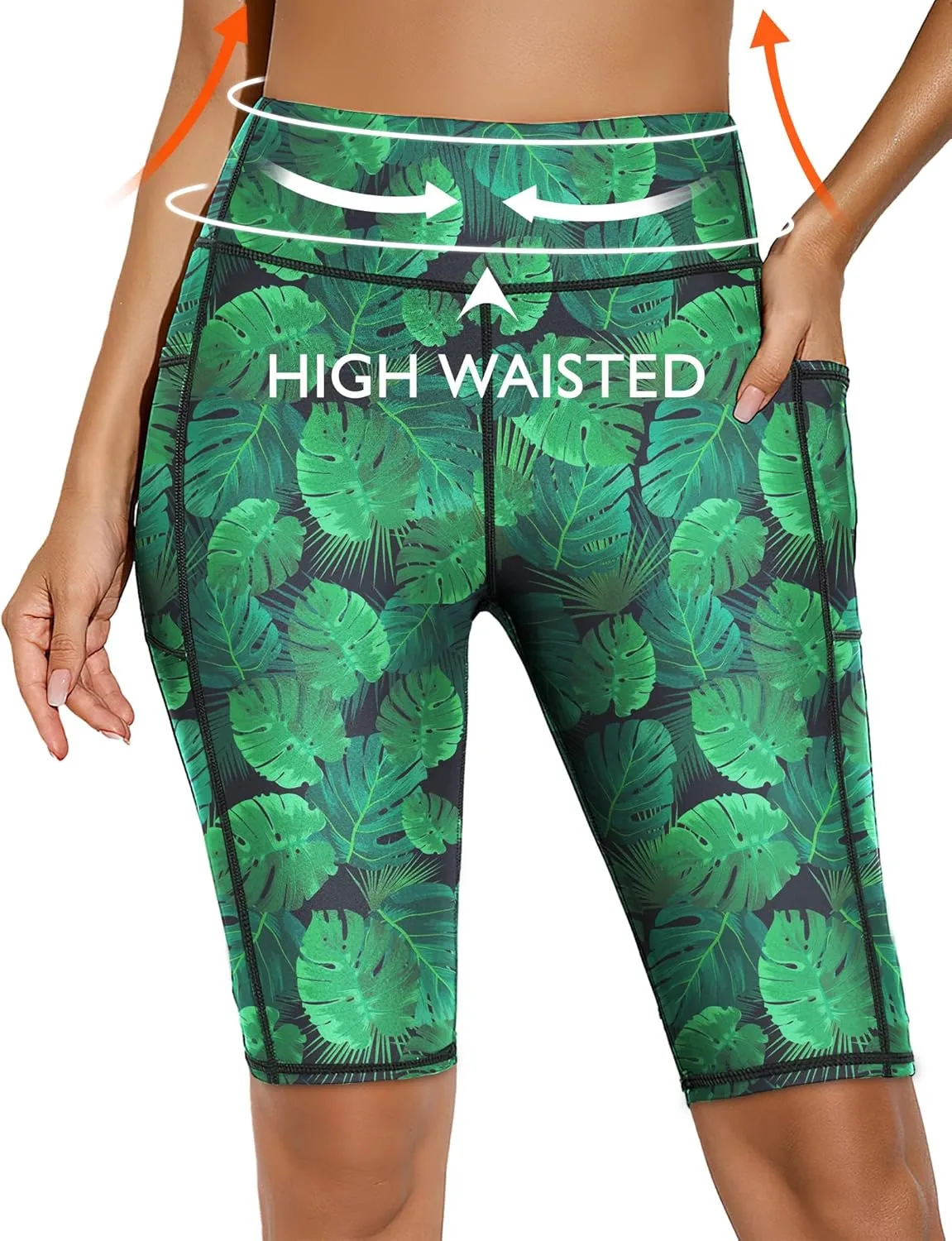 Buauty High-Waisted Women's 12" Swim Shorts with Liner UPF50  Board Shorts with Pockets Quick Dry Swimsuit Bottom