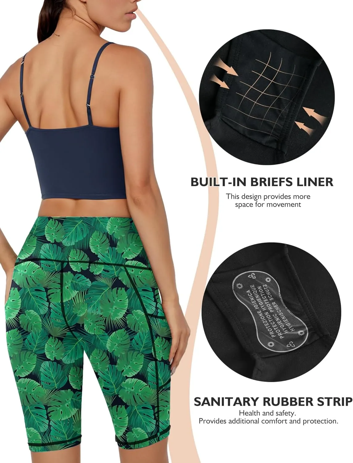 Buauty High-Waisted Women's 12" Swim Shorts with Liner UPF50  Board Shorts with Pockets Quick Dry Swimsuit Bottom