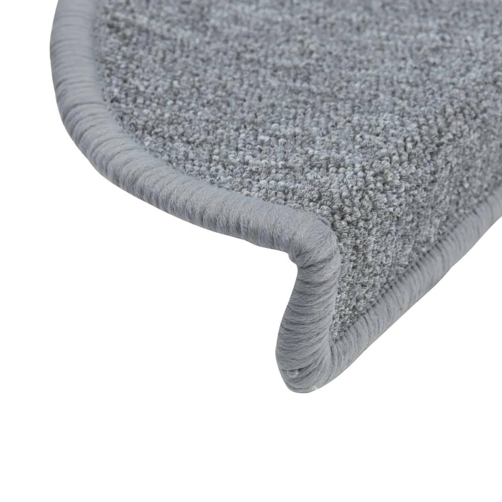 Carpet Stair Treads 15 pcs Light Grey 65x24x4 cm