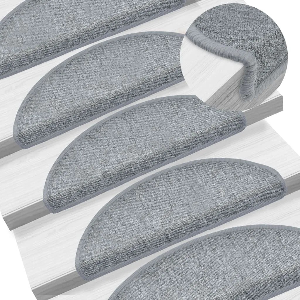 Carpet Stair Treads 15 pcs Light Grey 65x24x4 cm
