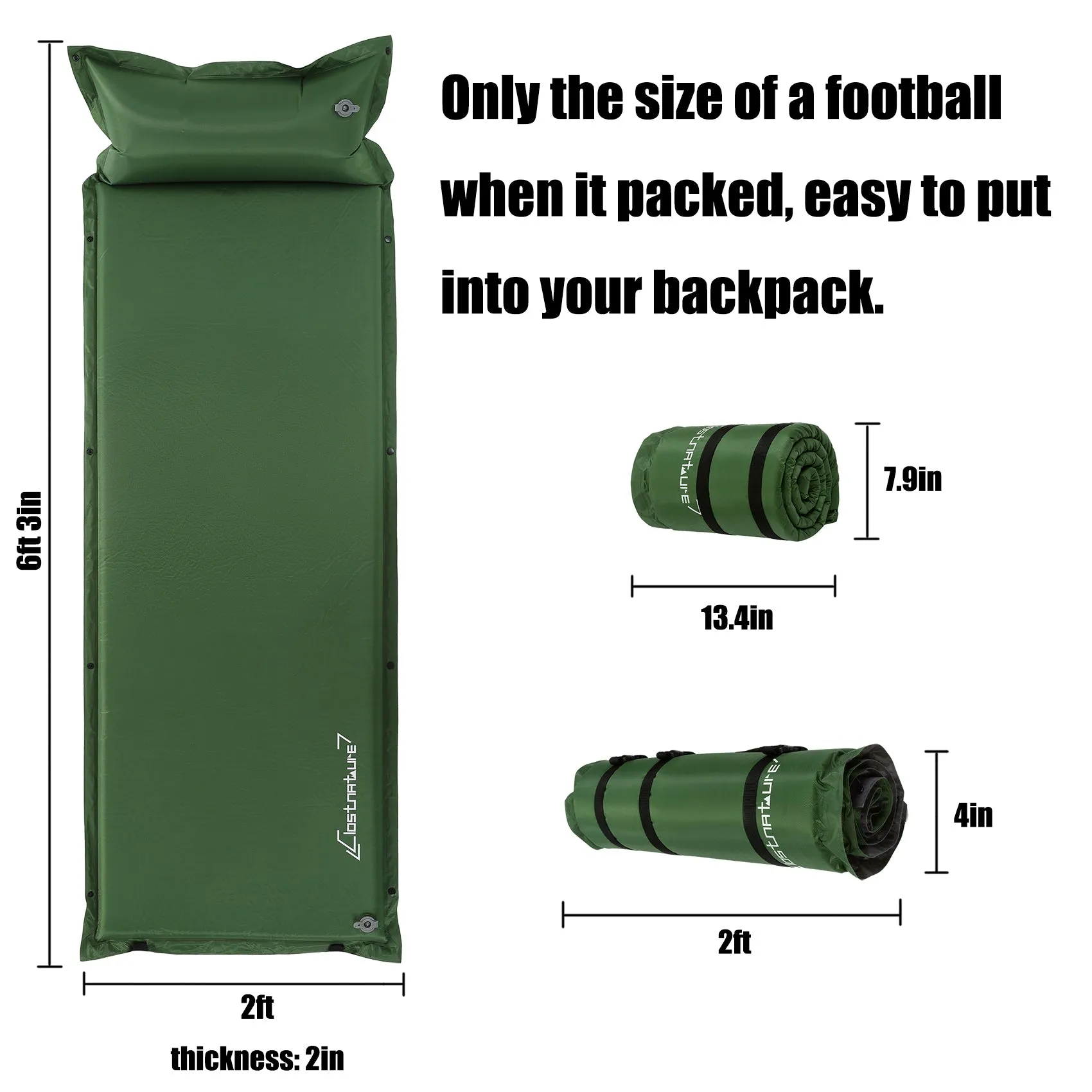 Clostnature Self Inflating Camping Mat - 2 inch/5cm Lightweight Inflatable Sleeping Mat