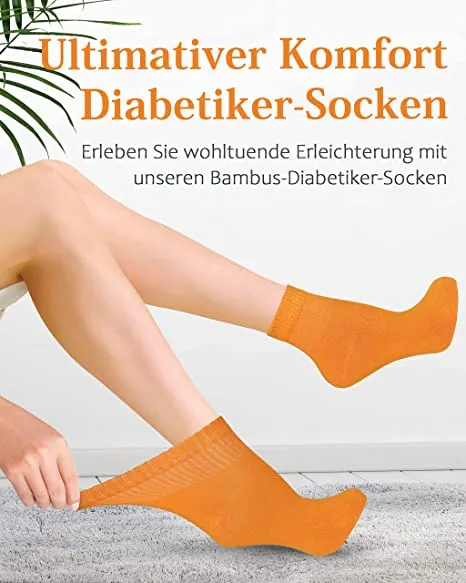 Diabetic Bamboo Lycra Socks for Women - Ankle High - Business & Leisure - Pregnant & Seniors - 4 Pairs