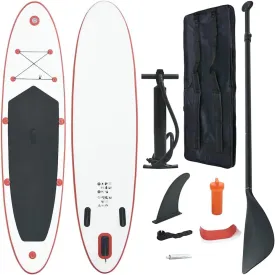 Enhance Your Water Adventures with Inflatable Stand Up Paddle Board Set, Durable and Stable, Red and White Color
