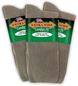 Extra Wide Comfort Fit Athletic Crew (Mid-Calf) Socks for Men and Women, For Wide Feet Pick your size, Do not size up