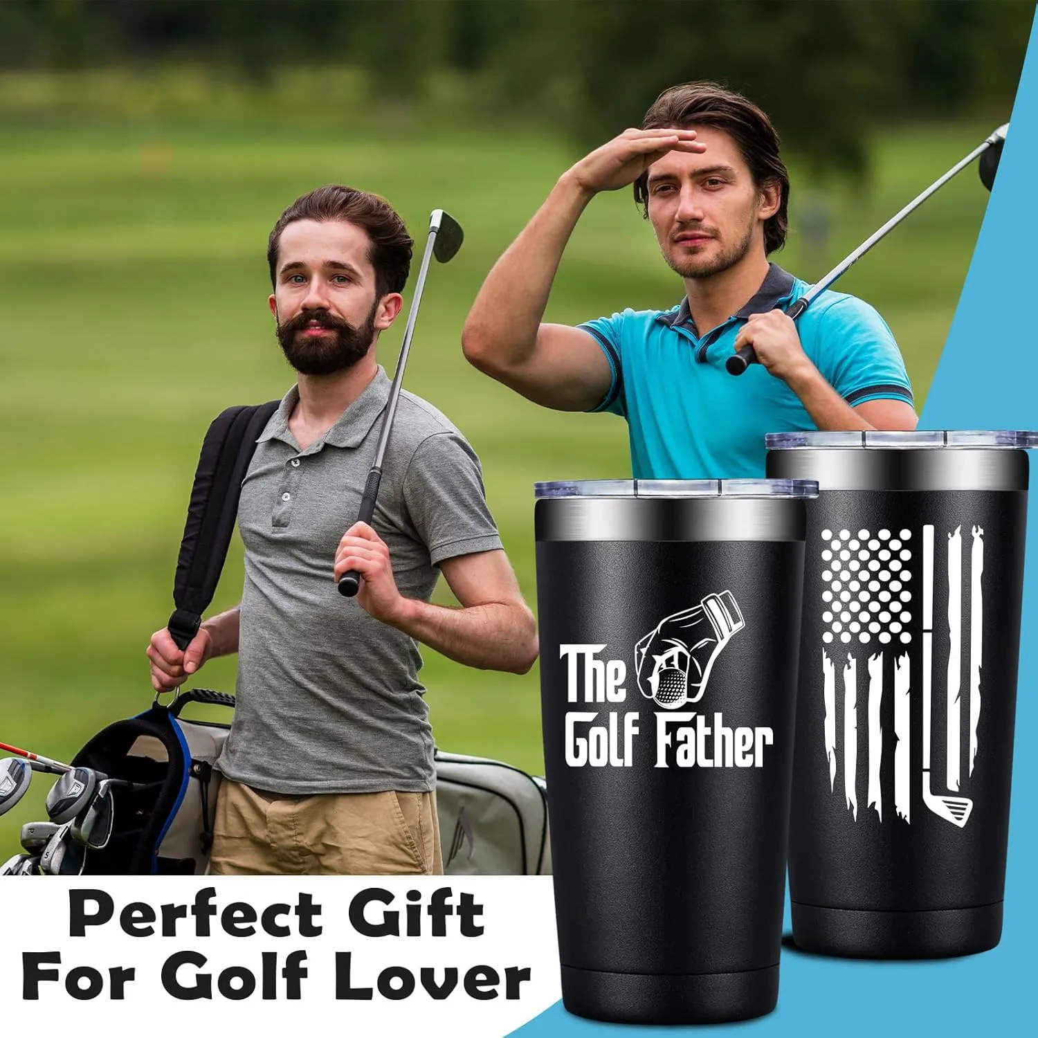 Grifarny Golf Gifts for Men - Fathers Day Golf Gifts for Dad, Grandpa, Papa, Husband, Golfers, Golfing Lovers - The Golfs Father Tumbler Mug 20oz