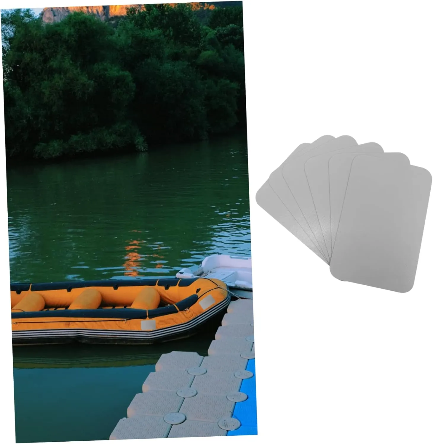 Kisangel 6pcs Kayak Repair Subsidy Inflatable Canoe Inflatable Kayaks Adhesive Tape Canoe Repair Patch Bood Tape