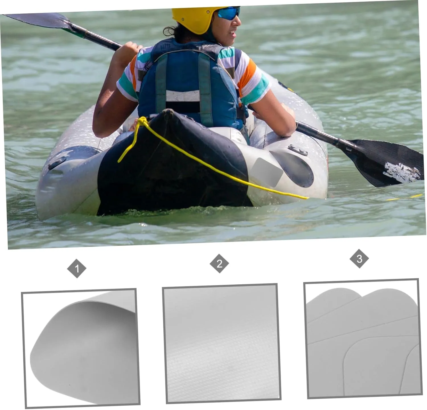 Kisangel 6pcs Kayak Repair Subsidy Inflatable Canoe Inflatable Kayaks Adhesive Tape Canoe Repair Patch Bood Tape