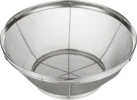 Large Fine Mesh Strainer for Kitchen - Metal Stainless Steel Colander for Rice, Pasta, Quinoa, Yogurt (11x4 In)