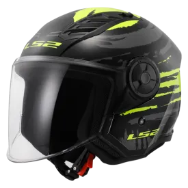 Ls2 Of616 Airflow Cover Open face Hemet Bursh Black H-V Yellow -06