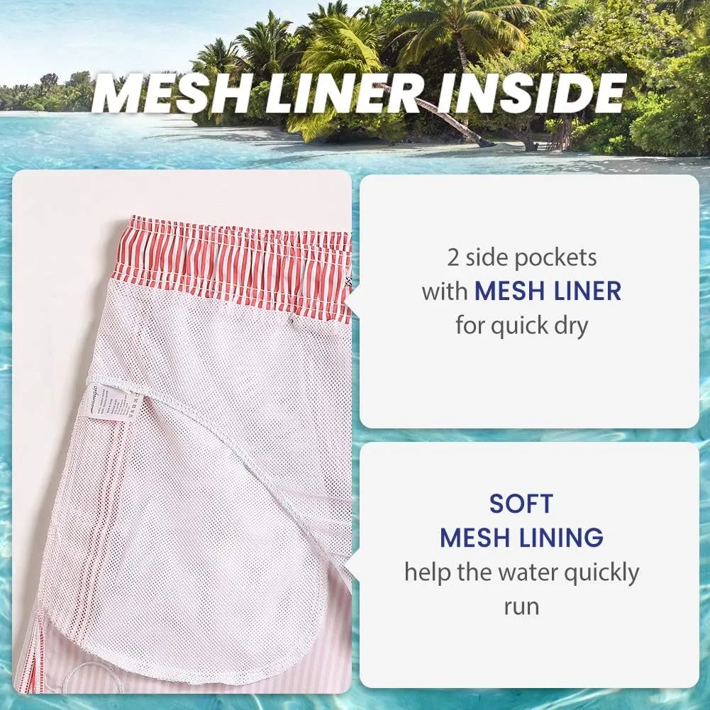 maamgic Mens Swim Trunks 5" with Mesh Lining Quick Dry Bathing Suits for Men Swim Shorts Swimwear