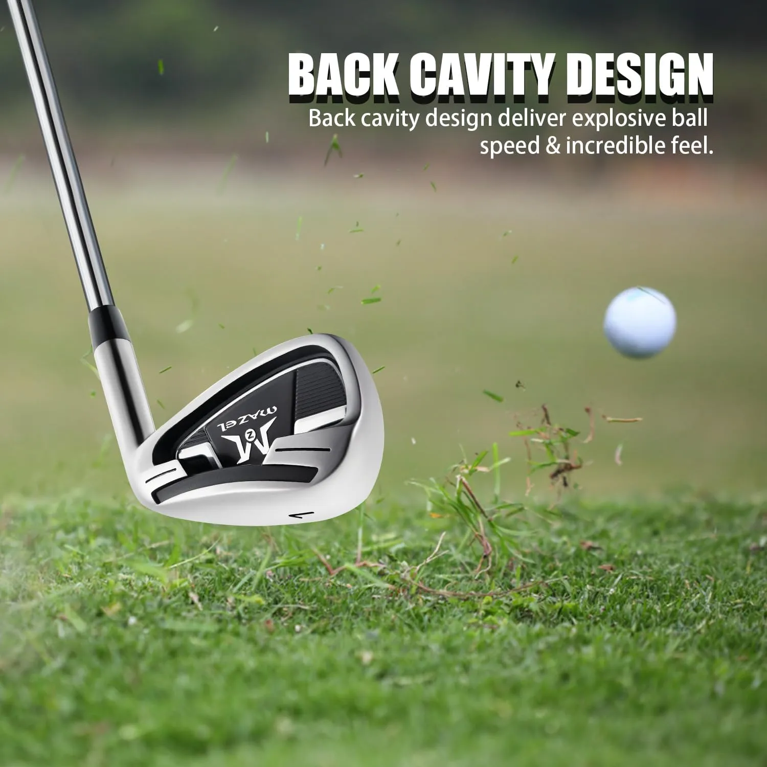 MAZEL Golf Individual Iron 1,2,3,4,5,6,7,8,9, Golf Iron with Steel Shafts for Right Handed Golfers