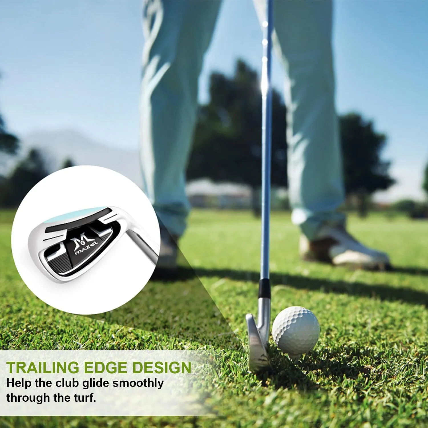 MAZEL Golf Individual Iron 1,2,3,4,5,6,7,8,9, Golf Iron with Steel Shafts for Right Handed Golfers