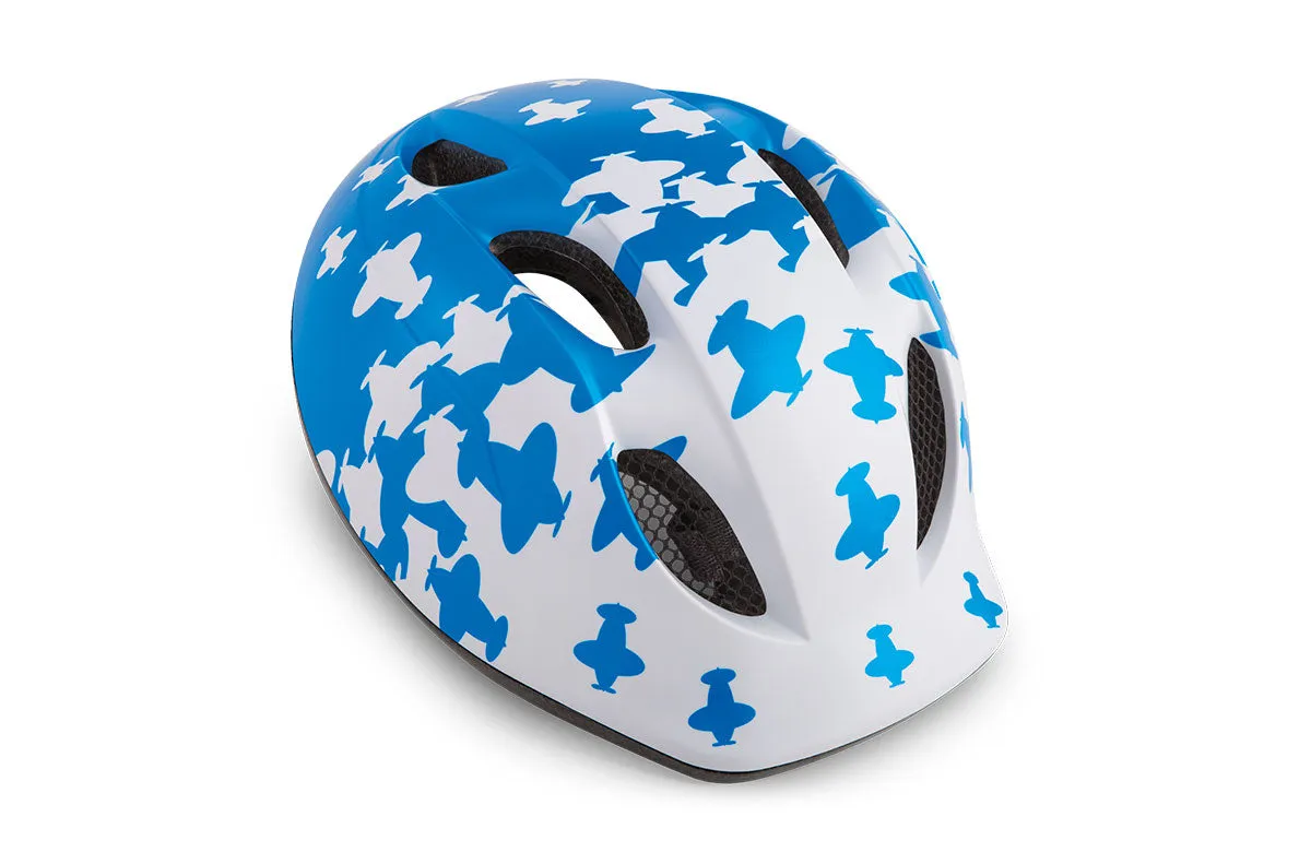 MET Kid's Helmet Buddy White Blue Aeroplanes