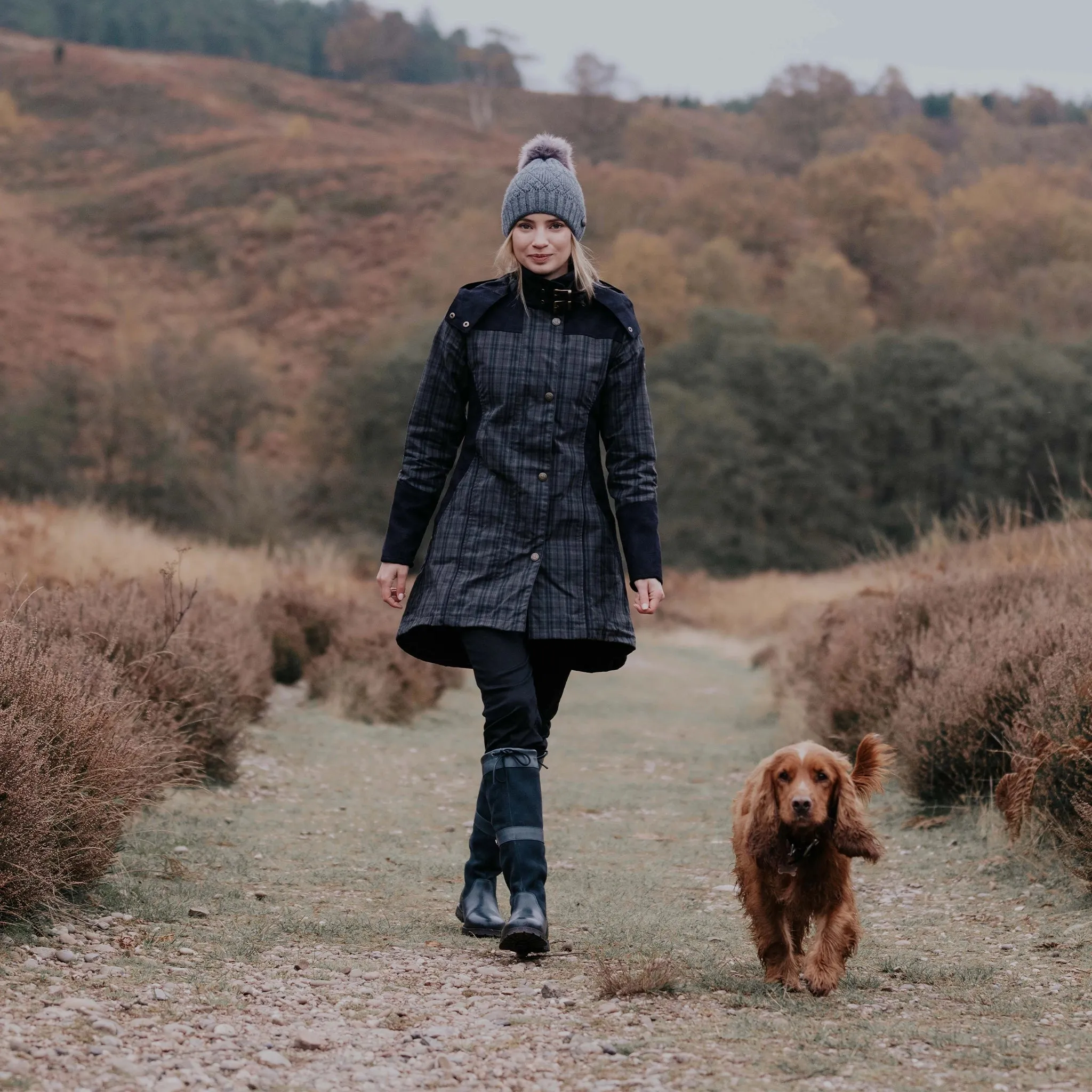 Odette Grey Check Waterproof Coat (NEW)