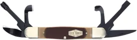 Old Timer 24OT Splinter Carvin' 6in Traditional Folding Whittling Knife with 1.5in Detail Blade, Sawcut Handle, Nickel Silver Bolsters, and Convenient Size for Carving, Camping, EDC, and Outdoors
