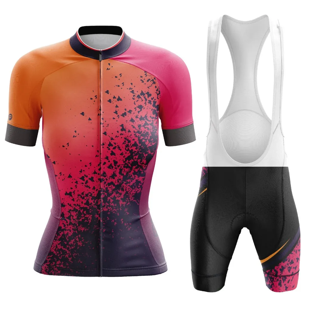 Orange Volcano | Women's Short Sleeve Cycling Set