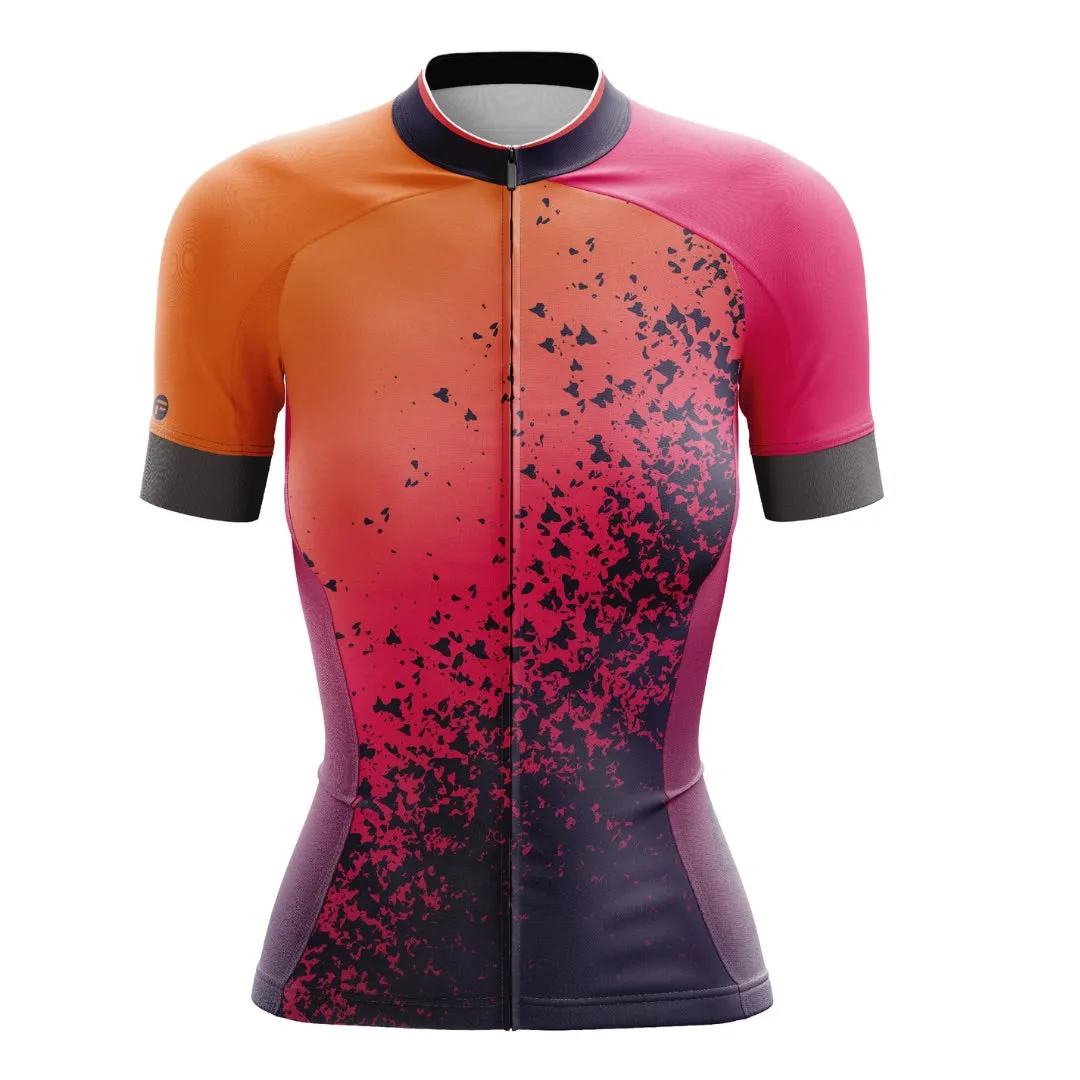Orange Volcano | Women's Short Sleeve Cycling Set
