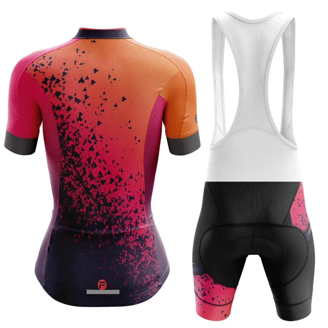 Orange Volcano | Women's Short Sleeve Cycling Set