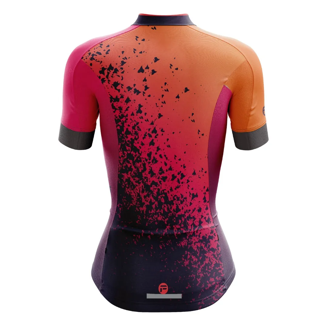 Orange Volcano | Women's Short Sleeve Cycling Set