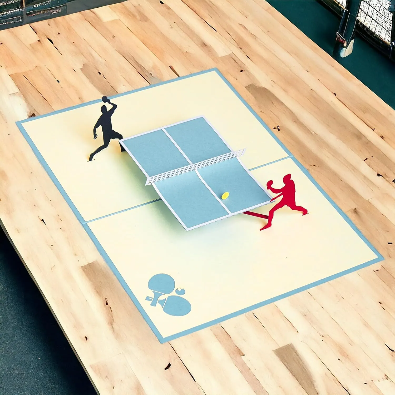 Ping Pong Pop Up Card - Blank Table Tennis Gift for Birthday, Anniversary, Retirement, Thank You, Good Luck, Dad
