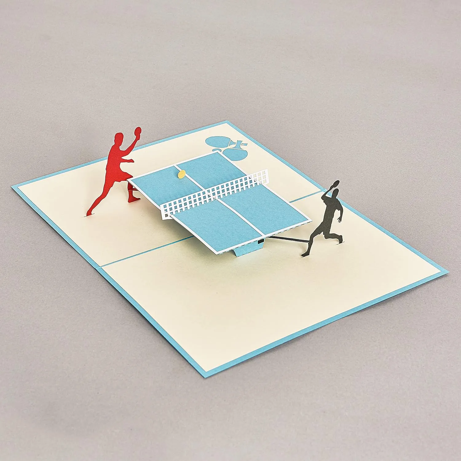 Ping Pong Pop Up Card - Blank Table Tennis Gift for Birthday, Anniversary, Retirement, Thank You, Good Luck, Dad