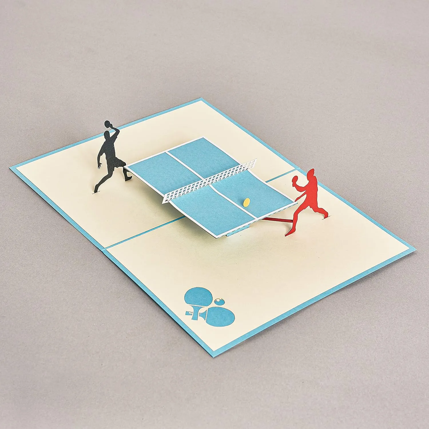 Ping Pong Pop Up Card - Blank Table Tennis Gift for Birthday, Anniversary, Retirement, Thank You, Good Luck, Dad