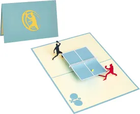 Ping Pong Pop Up Card - Blank Table Tennis Gift for Birthday, Anniversary, Retirement, Thank You, Good Luck, Dad