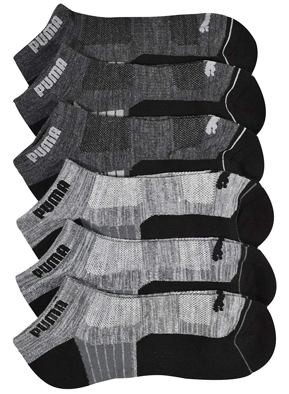 Puma Men's 6-Pack 1/2 Terry Cushioned Low Cut Socks