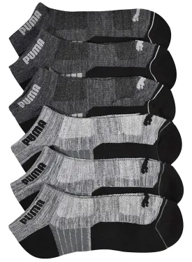 Puma Men's 6-Pack 1/2 Terry Cushioned Low Cut Socks