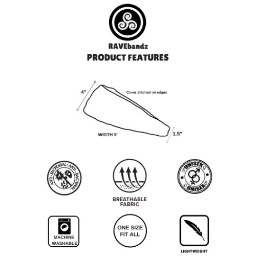 RAVEbandz The Pro - Wide Stretch Headband (Harmony)