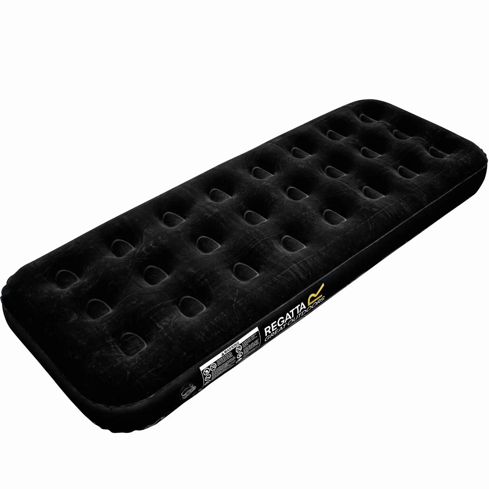 Regatta Flock Finish Camping Inflatable Single 185 x 75 x 21cm Airbed - Black