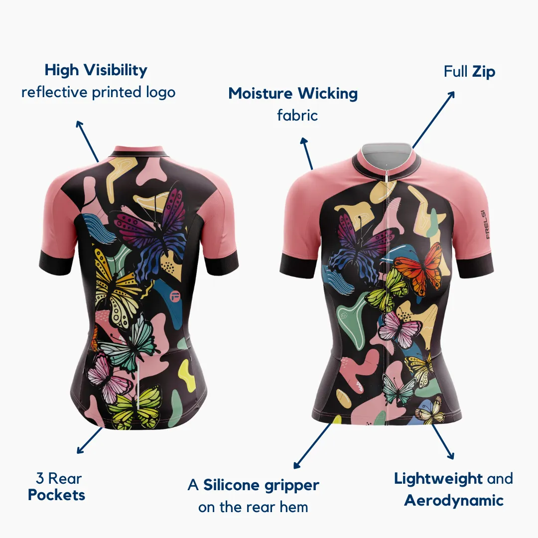 Riding with Butterflies | Frelsi Short Sleeve Cycling Jersey