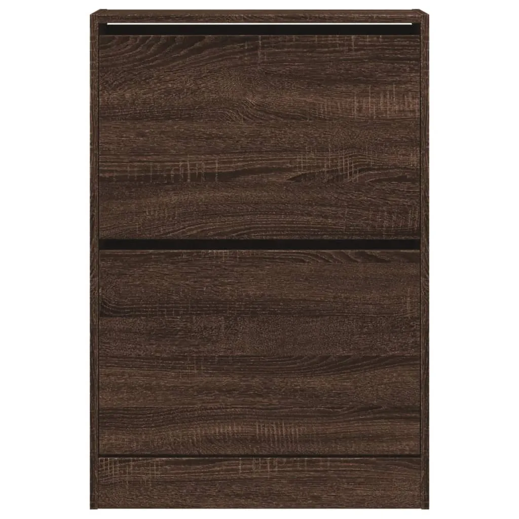 Shoe Cabinet Brown Oak 60x21x87.5 cm Engineered Wood
