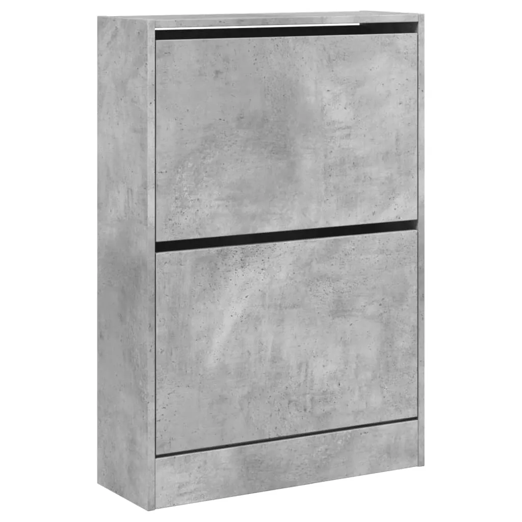 Shoe Cabinet Concrete Grey 60x21x87.5 cm Engineered Wood