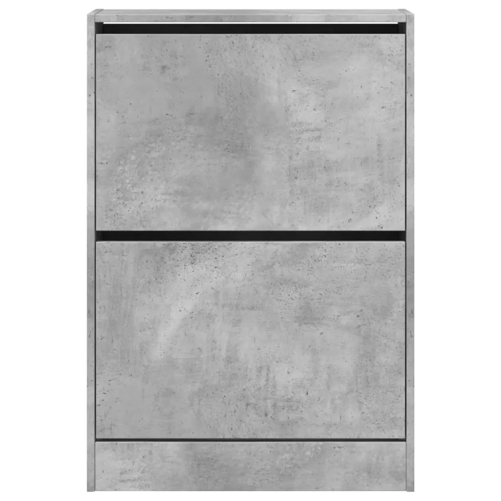 Shoe Cabinet Concrete Grey 60x21x87.5 cm Engineered Wood