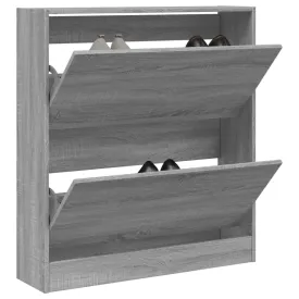 Shoe Cabinet Grey Sonoma 80x21x87.5 cm Engineered Wood