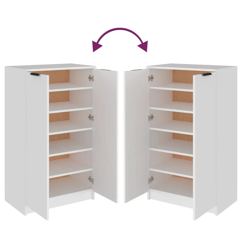 Shoe Cabinet White 59x35x100 cm Engineered Wood