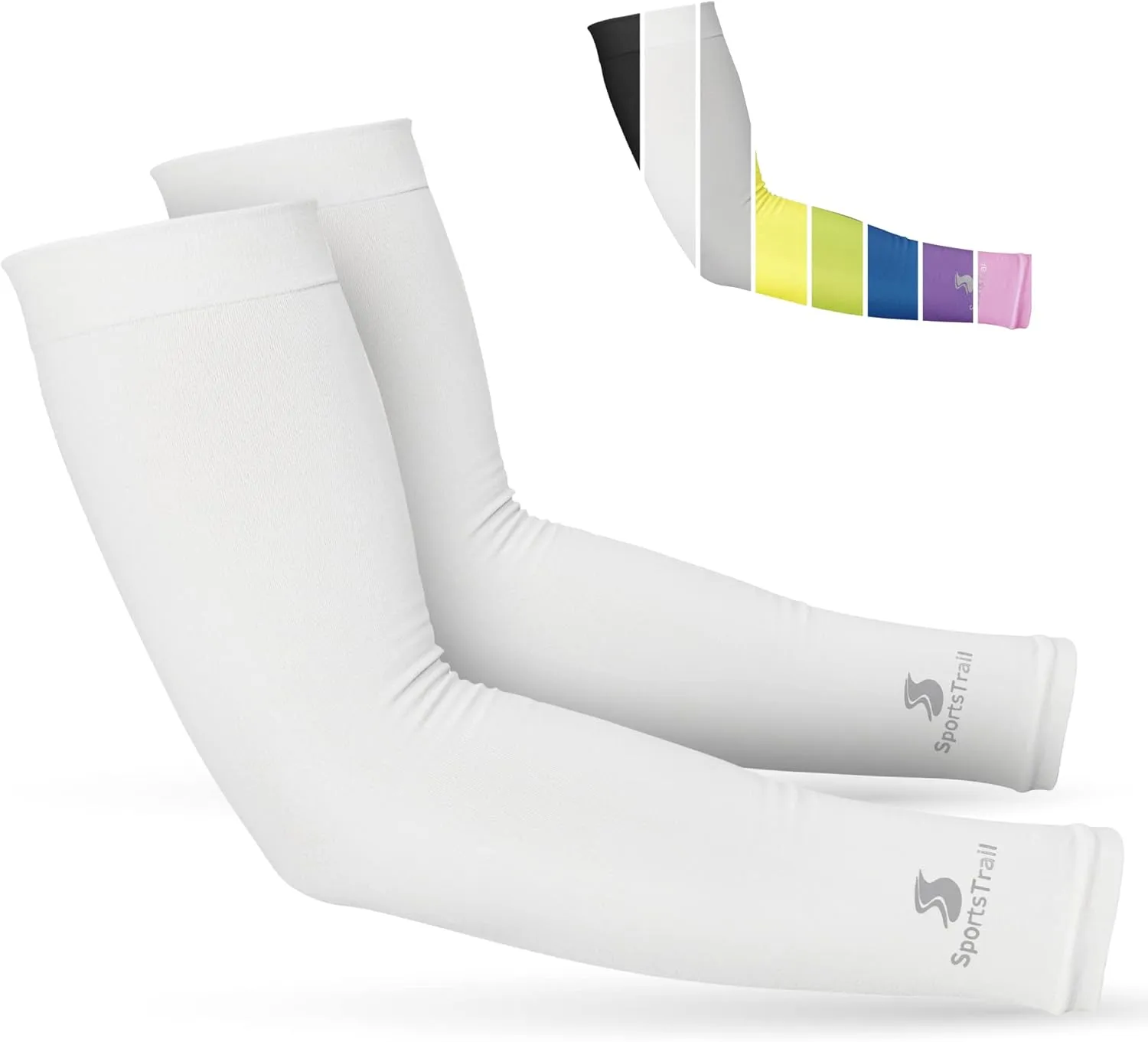 SportsTrail Cooling Arm Sleeves for Men & Women  Breathable, UV Sun Protection, Sports Arm Sleeves for Women, Men & Youth