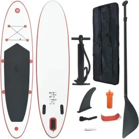 Stand up Paddle Board Set Sup Surfboard Inflatable Red and White 7.2"-Fin Width 84.6"-Oar Length 1 Adult-Maximum Number of Persons 92203