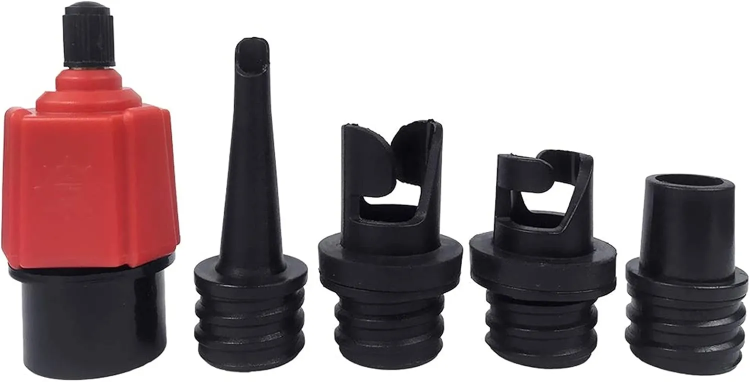 SUP Inflatable Schrader Adapter 1PC SUP Surf Paddle Adapter and 4PCS Inflatable Gas Nozzle Kayak