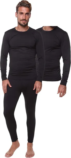 Thermal Underwear for Men Long John Set for Cold Weather Mens 2 pc Long Sleeve Shirt and Leggings Fleece Base Layer Thermals